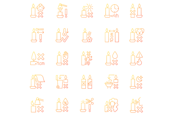 Elevating Candle Branding and Safety with Gradient Vector Icon Bundles