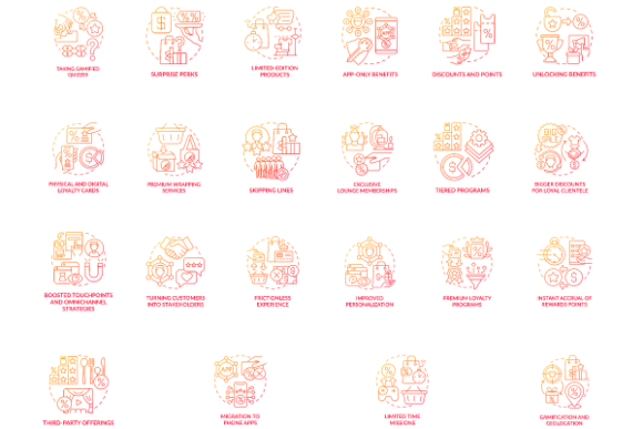 Enhance Your Loyalty Program with Red Icons