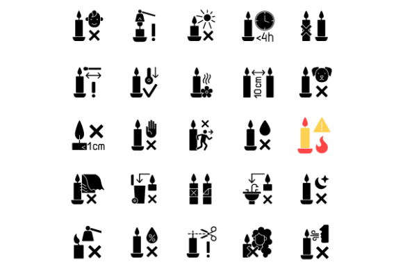 Evaluating the Handmade Candles Glyph Icons Bundle for Product Design