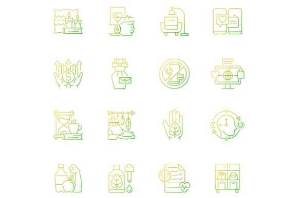 Lifestyle Trends Gradient Icons for Design