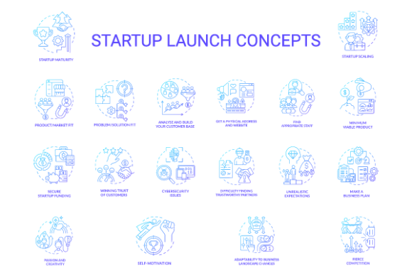 Startup Launch Gradient Icons Bundle: A Comprehensive Design Solution
