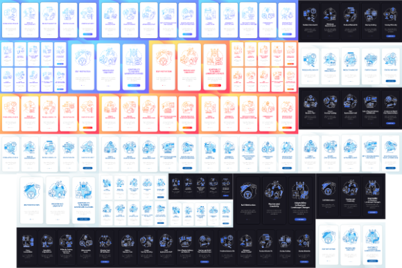 Streamline Your App Launch with Blue Onboarding Screens