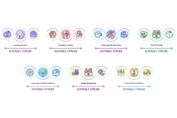 Visualizing Life’s Biggest Milestones with the Starting Family Concept Icons Bundle
